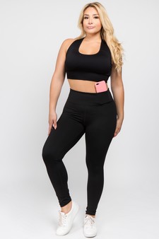 Women's Active Wear Leggings w/ Hidden Waistband Pocket style 4