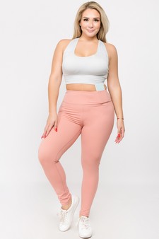 Women's Active Wear Leggings w/ Hidden Waistband Pocket (XXL only) style 4