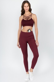 Women's Active Wear Leggings w/ Hidden Waistband Pocket style 5