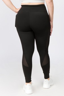 Women's Jersey Mesh Striped 3-Pocket Activewear Leggings style 3