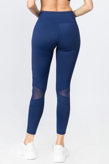 Women's Mesh Striped Single Pocket Activewear Leggings style 3