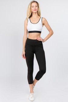 Women's Mesh Side Capri Activewear Leggings (Medium only) style 4