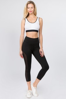 Women's Mesh Side Capri Activewear Leggings style 3