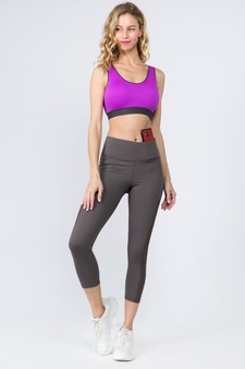 Women's Mesh Side Capri Activewear Leggings style 4