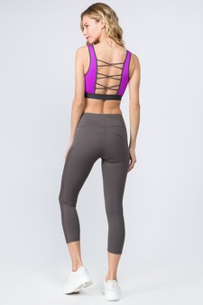 Women's Mesh Side Capri Activewear Leggings style 5