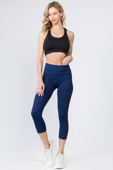 Women's Mesh Side Capri Activewear Leggings style 3