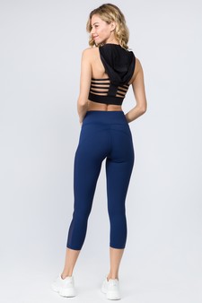 Women's Mesh Side Capri Activewear Leggings style 5