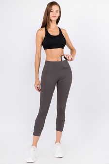 Women's Crisscross Mesh Ankle Capri Activewear Leggings style 5