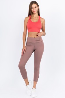 Women's Crisscross Mesh Ankle Capri Activewear Legging style 2