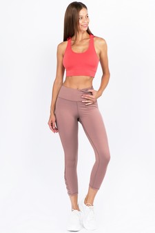 Women's Crisscross Mesh Ankle Capri Activewear Legging style 5