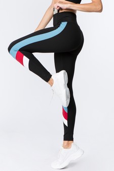 Women's Triple Color Block Activewear Leggings style 2