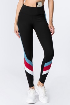 Women's Triple Color Block Activewear Leggings style 3
