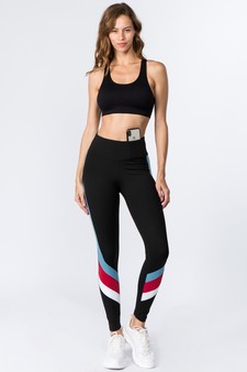 Women's Triple Color Block Activewear Leggings style 5