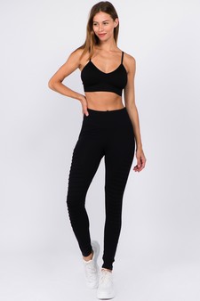 Women's High Rise Moto Activewear Leggings style 2