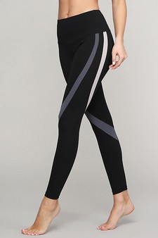 Women's Curve Striped Activewear Leggings - TOP ACT643