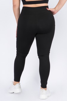 Women's Activewear Leggings w/ Reflective Stripes & Pockets style 3