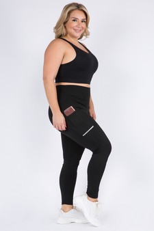 Women's Activewear Leggings w/ Reflective Stripes & Pockets style 5