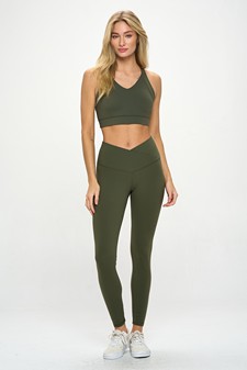 Women’s High Rise Crossover Waist Leggings style 5