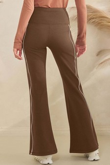 Women's Active Fleece Lined Flare Leggings with Contrast Piping style 2