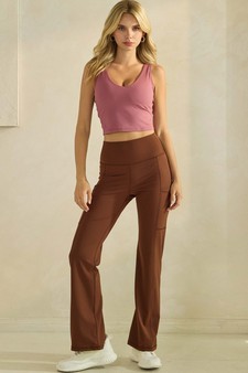 Women's Buttery Soft High-Waisted Straight Leg Active Pants with Side Pockets style 5