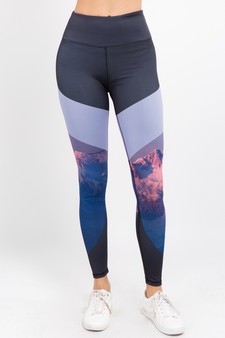 Women's Majestic Mountains Print Activewear Leggings style 2