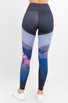 Women's Majestic Mountains Print Activewear Leggings style 4