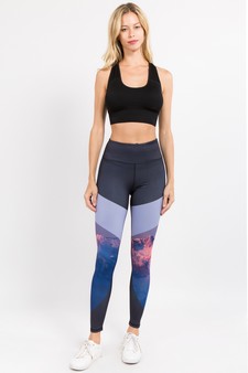 Women's Majestic Mountains Print Activewear Leggings style 5