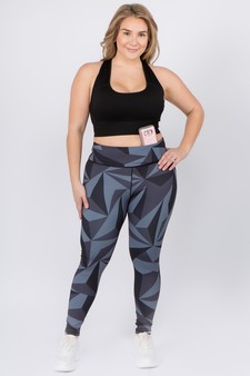 Women's High Rise Geo Print Activewear Leggings (XL only) style 4
