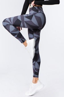 Women's High Rise Geo Print Activewear Leggings style 2