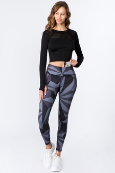 Women's High Rise Geo Print Activewear Leggings style 4