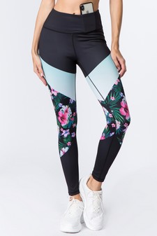 Women's Tropical Color Block Activewear Leggings style 6