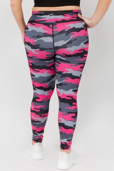 Women's Pink Camouflage Activewear Leggings style 3