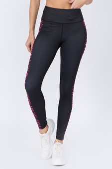 Women's Zebra Side Striped Activewear Leggings style 5