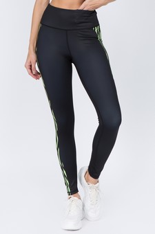 Women's Zebra Side Striped Activewear Leggings style 2