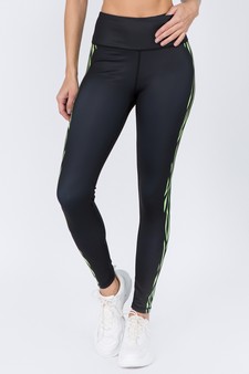 Women's Zebra Side Striped Activewear Leggings style 4