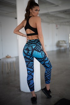 Women's Geometric Lines Activewear Leggings style 4