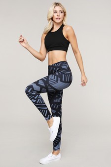 Women's Geometric Lines Activewear Leggings style 2