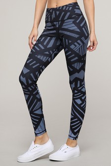 Women's Geometric Lines Activewear Leggings style 4