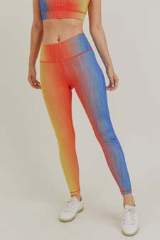 Women's Ombre Color Print Activewear Leggings