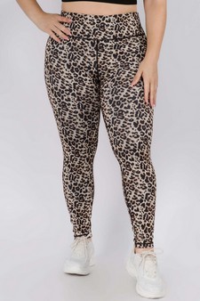 Women's Cheetah Print Activewear Leggings- Plus Size