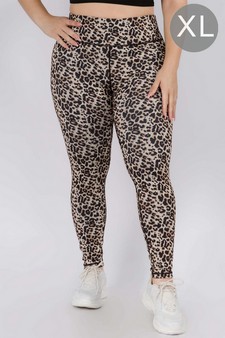 Women's Cheetah Print Activewear Leggings- Plus Size