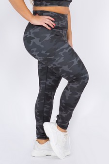 Women's Dark Camo High Rise Activewear Leggings style 2