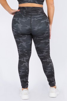 Women's Dark Camo High Rise Activewear Leggings style 3