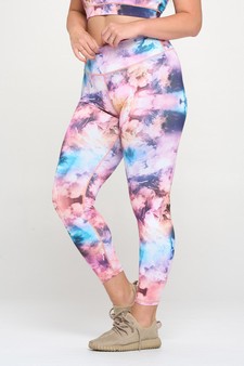 Women's Marble Tie Dye Activewear Leggings style 2