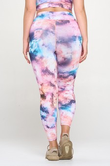 Women's Marble Tie Dye Activewear Leggings style 3