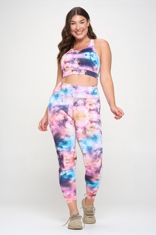 Women's Marble Tie Dye Activewear Leggings style 4