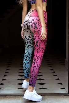 Women's Snakeskin Tie Dye Activewear Leggings - TOP: ACTPT052 style 2