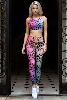 Women's Snakeskin Tie Dye Activewear Leggings - TOP: ACTPT052 style 3