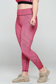 Women's Multi-Stripe Activewear Leggings style 2