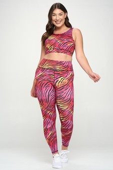 Women’s Peachy Zebra Print Activewear Leggings style 4